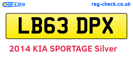 LB63DPX are the vehicle registration plates.