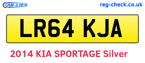 LR64KJA are the vehicle registration plates.