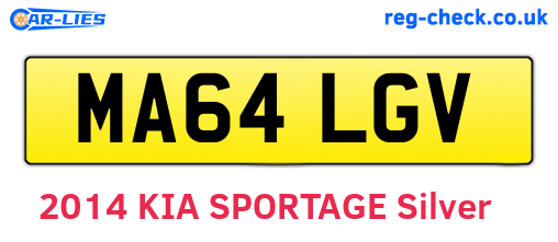 MA64LGV are the vehicle registration plates.