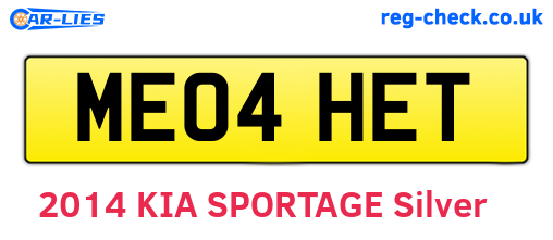 ME04HET are the vehicle registration plates.