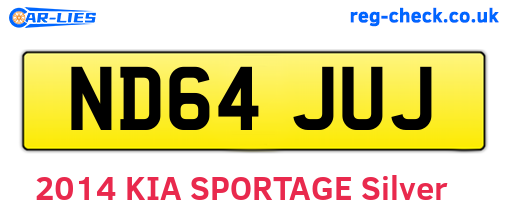 ND64JUJ are the vehicle registration plates.