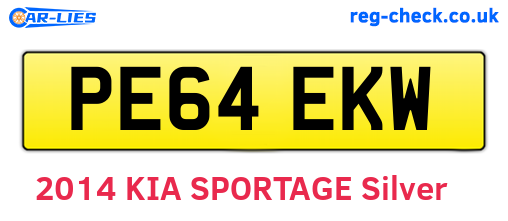 PE64EKW are the vehicle registration plates.