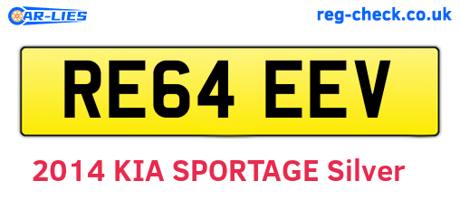 RE64EEV are the vehicle registration plates.