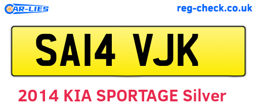 SA14VJK are the vehicle registration plates.