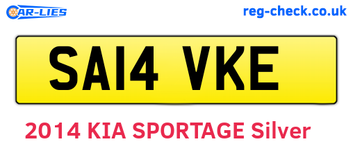 SA14VKE are the vehicle registration plates.