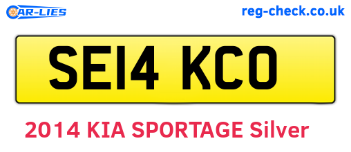 SE14KCO are the vehicle registration plates.