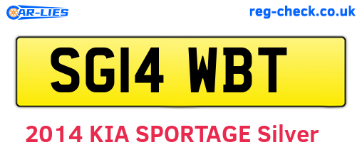 SG14WBT are the vehicle registration plates.