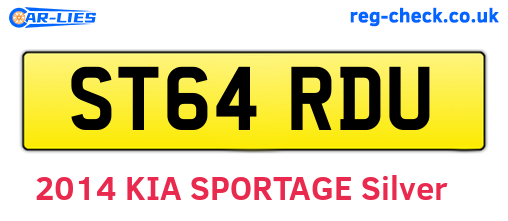 ST64RDU are the vehicle registration plates.