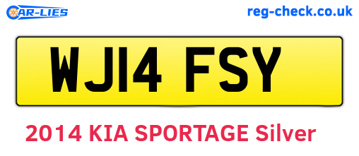 WJ14FSY are the vehicle registration plates.