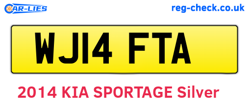 WJ14FTA are the vehicle registration plates.