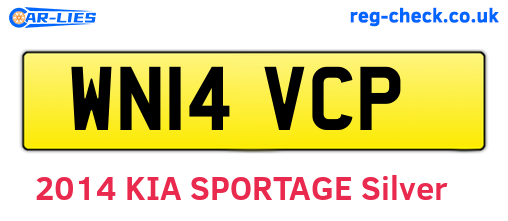 WN14VCP are the vehicle registration plates.