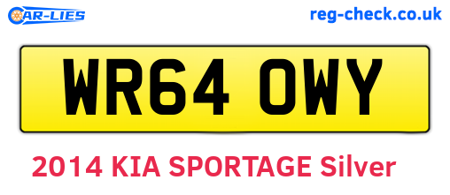 WR64OWY are the vehicle registration plates.