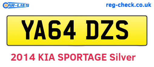 YA64DZS are the vehicle registration plates.