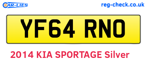 YF64RNO are the vehicle registration plates.