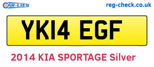 YK14EGF are the vehicle registration plates.