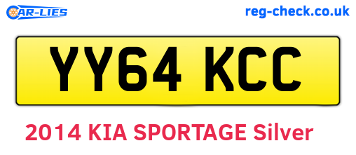 YY64KCC are the vehicle registration plates.