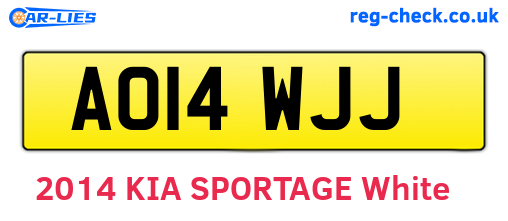 AO14WJJ are the vehicle registration plates.