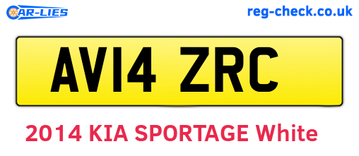 AV14ZRC are the vehicle registration plates.