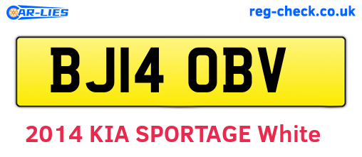 BJ14OBV are the vehicle registration plates.