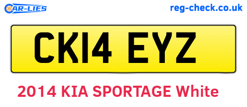 CK14EYZ are the vehicle registration plates.