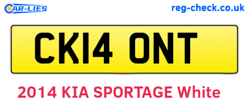 CK14ONT are the vehicle registration plates.