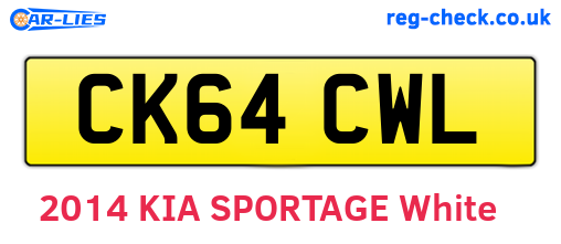 CK64CWL are the vehicle registration plates.