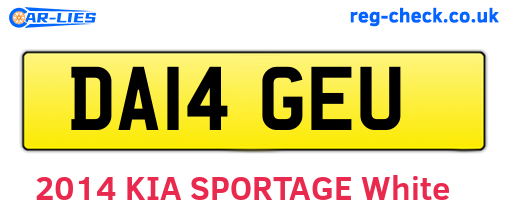 DA14GEU are the vehicle registration plates.