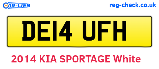 DE14UFH are the vehicle registration plates.