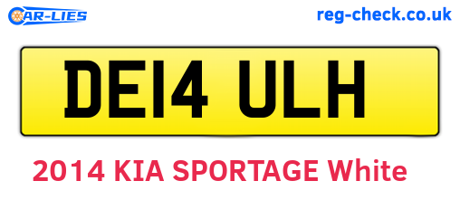 DE14ULH are the vehicle registration plates.