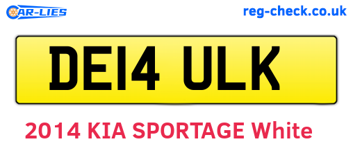 DE14ULK are the vehicle registration plates.