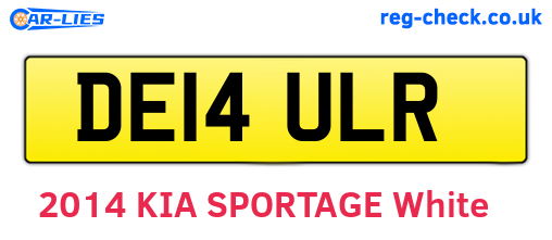DE14ULR are the vehicle registration plates.