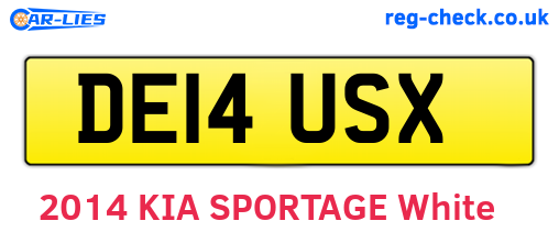 DE14USX are the vehicle registration plates.