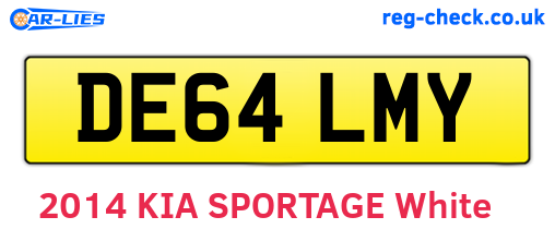 DE64LMY are the vehicle registration plates.