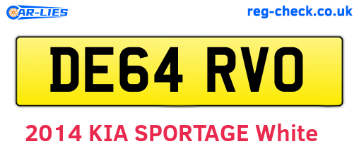 DE64RVO are the vehicle registration plates.