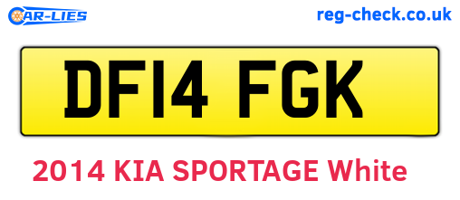 DF14FGK are the vehicle registration plates.