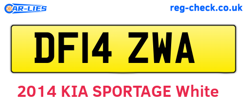 DF14ZWA are the vehicle registration plates.
