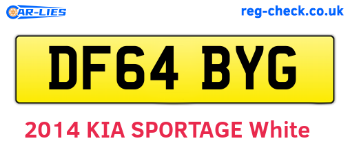 DF64BYG are the vehicle registration plates.