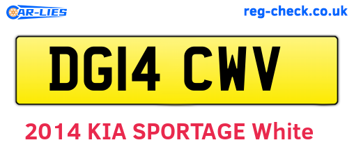 DG14CWV are the vehicle registration plates.
