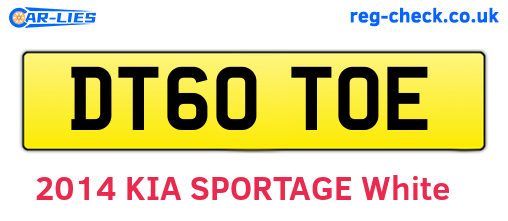 DT60TOE are the vehicle registration plates.