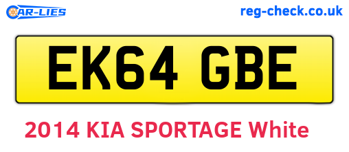EK64GBE are the vehicle registration plates.