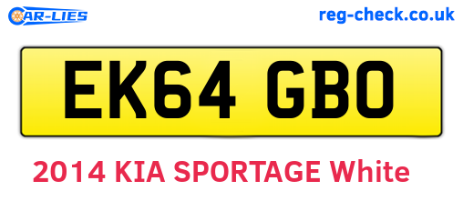 EK64GBO are the vehicle registration plates.