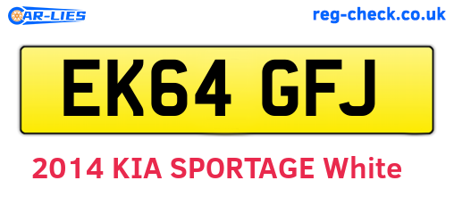 EK64GFJ are the vehicle registration plates.