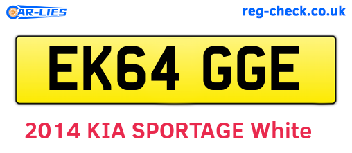 EK64GGE are the vehicle registration plates.