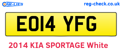 EO14YFG are the vehicle registration plates.