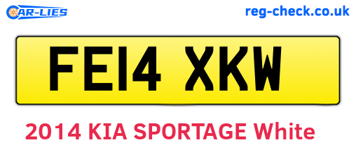 FE14XKW are the vehicle registration plates.