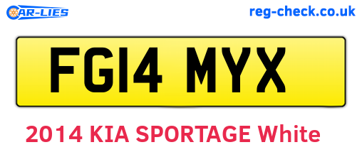 FG14MYX are the vehicle registration plates.