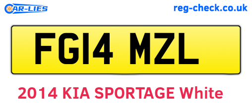 FG14MZL are the vehicle registration plates.