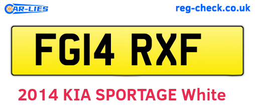 FG14RXF are the vehicle registration plates.