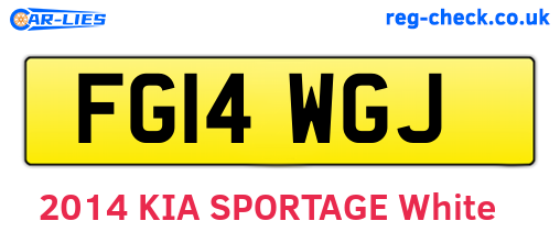 FG14WGJ are the vehicle registration plates.