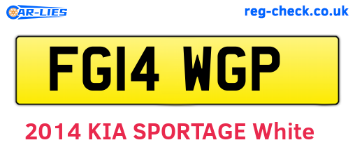 FG14WGP are the vehicle registration plates.